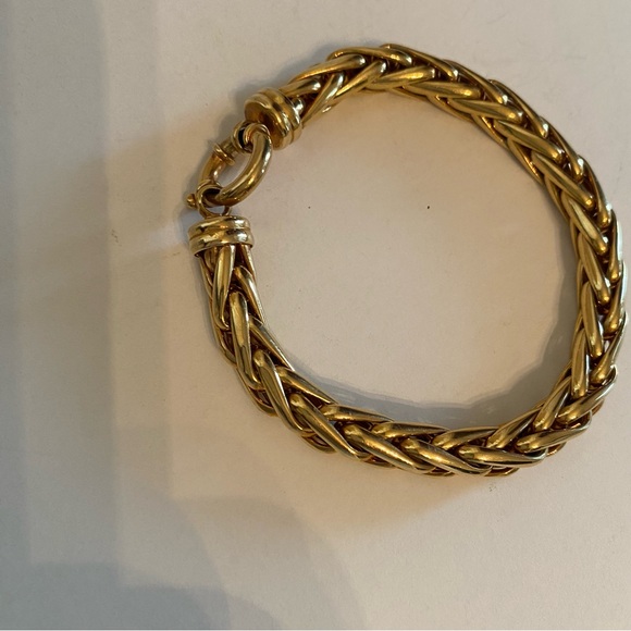 Gold-tone Byzantine Chain Braided Bracelet - Picture 3 of 5